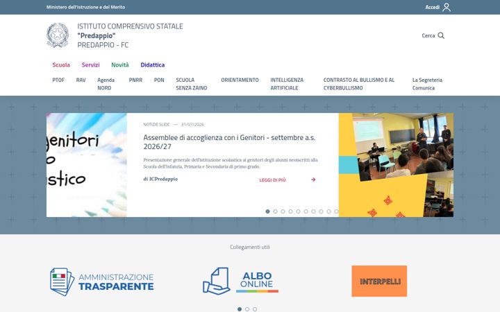 Snímek obrazovky comprensivopredappio.it