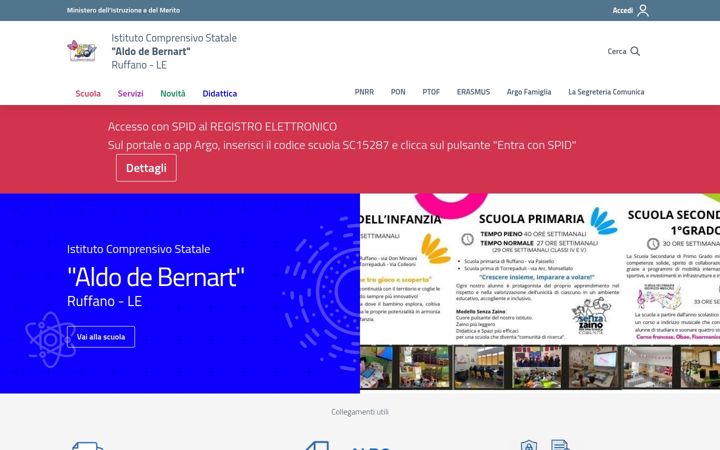 Screenshot of comprensivoruffano.edu.it
