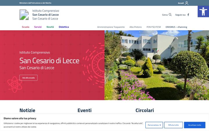 Screenshot of comprensivosancesario.edu.it