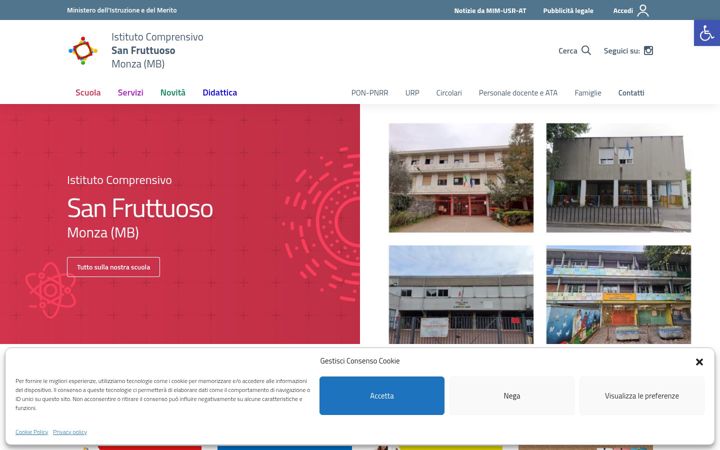Screenshot of comprensivosanfruttuoso.edu.it