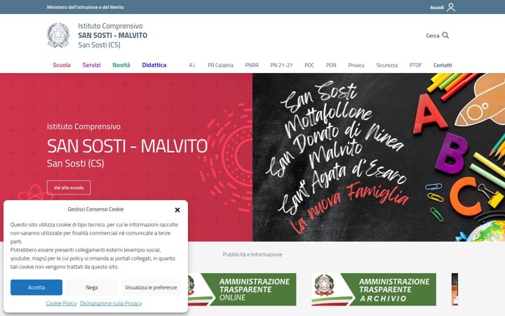 Екранна снимка на comprensivosansosti.edu.it