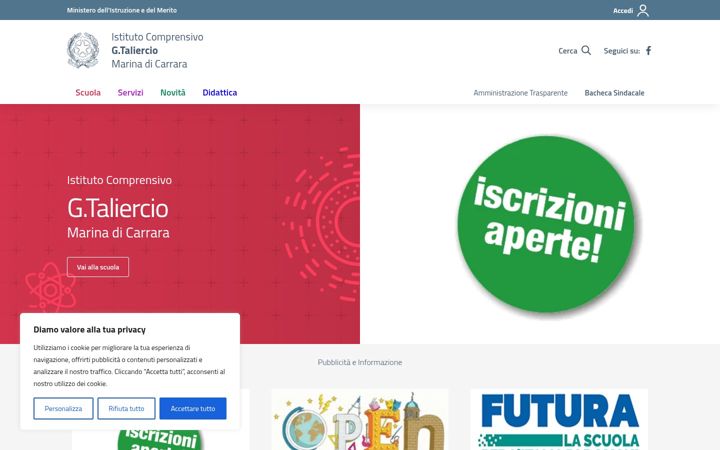 Екранна снимка на comprensivotaliercio.edu.it
