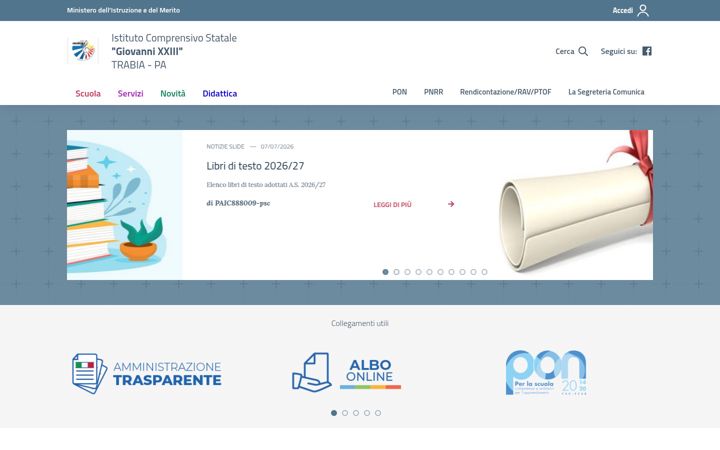 Екранна снимка на comprensivotrabia.edu.it