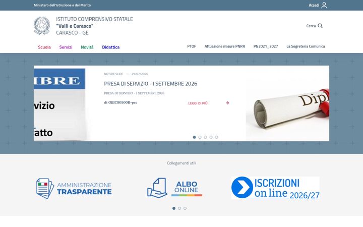 Екранна снимка на comprensivovalliecarasco.it