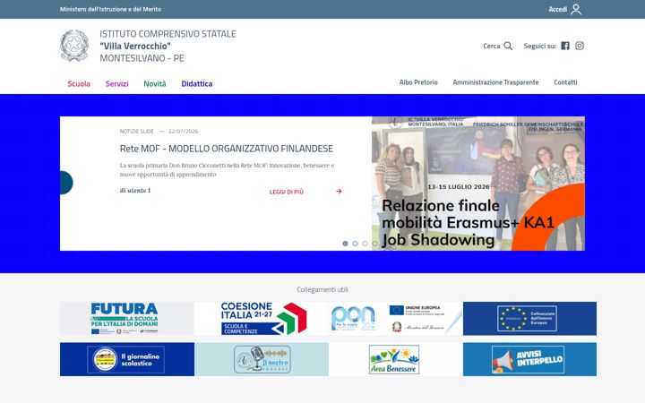 Екранна снимка на comprensivovillaverrocchio.it