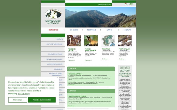 Екранна снимка на comprensorioalpinocn5.it