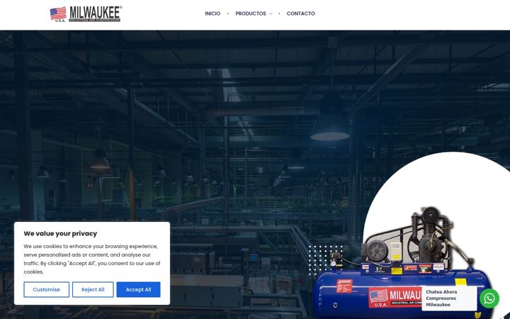Screenshot of compresoresmilwaukee.com