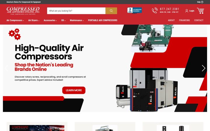 Screenshot of compressedairadvisors.com
