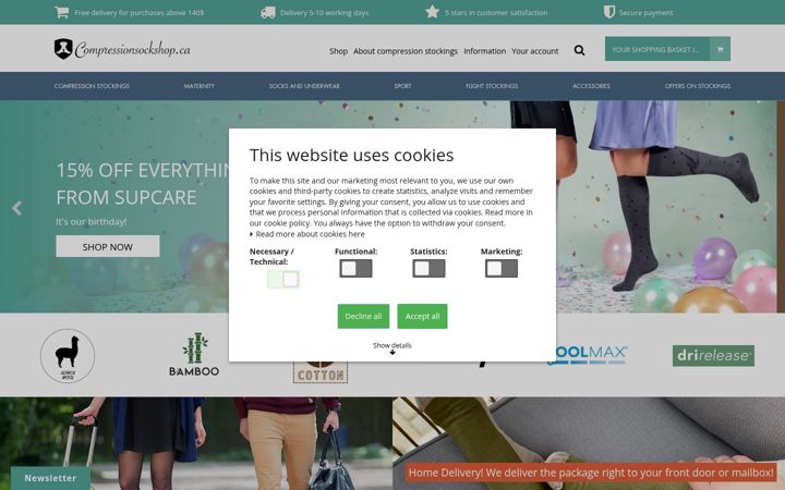 Képernyőkép: compressionsockshop.ca