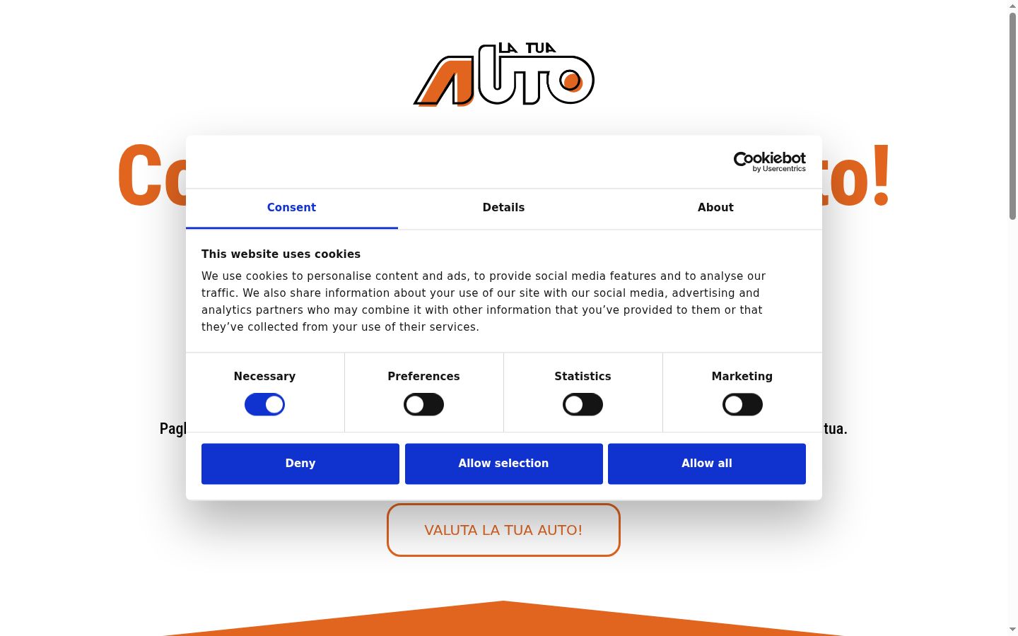 Screenshot of the consent banner shown before any interaction