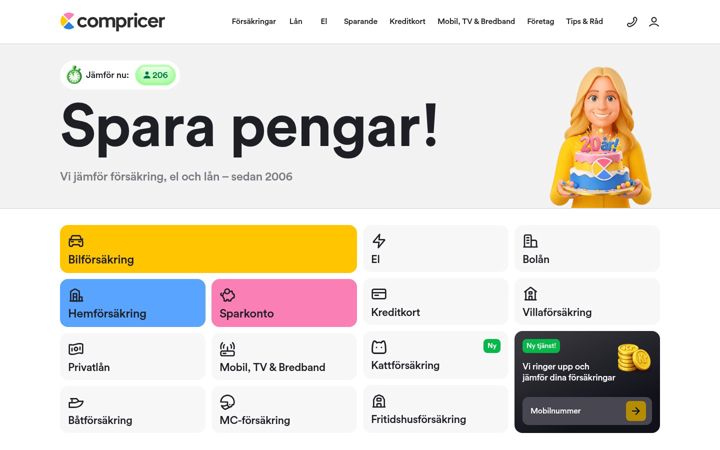 Screenshot of compricer.se