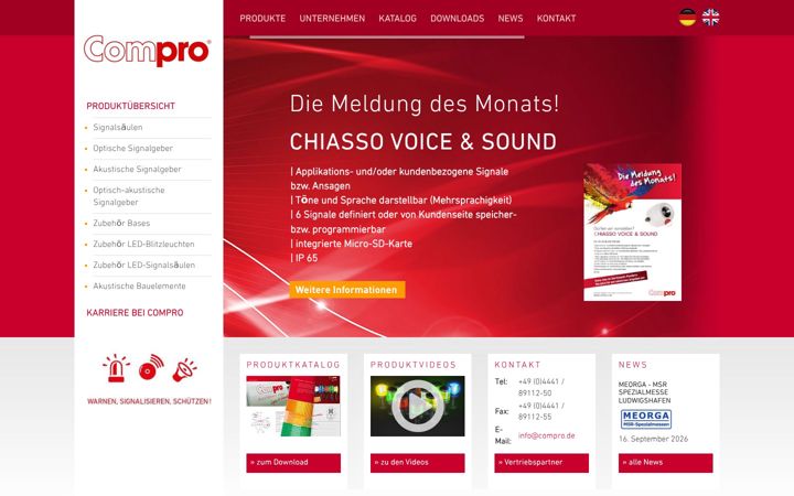Screenshot of compro.de