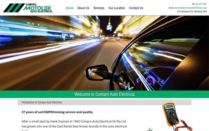 Skærmbillede af comproautoelectrical.co.za