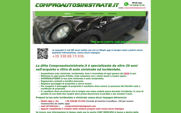 Екранна снимка на comproautosinistrate.it