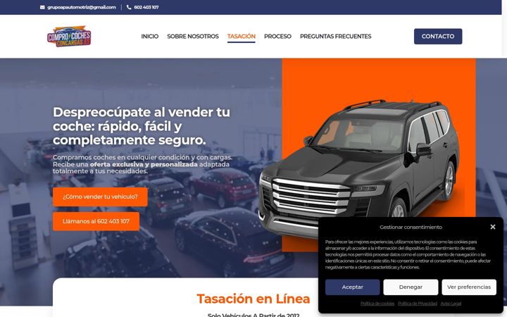 Screenshot of comprocochesconcargas.es