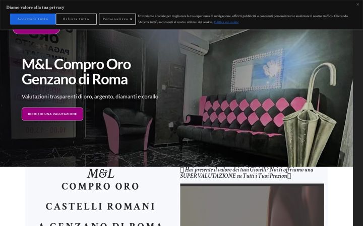 Screenshot of comprooro-genzanodiroma.it
