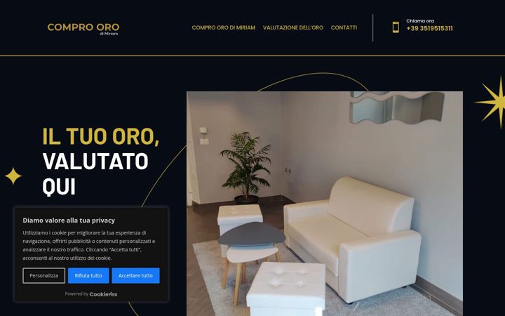 Screenshot of comproorodimiriam.it