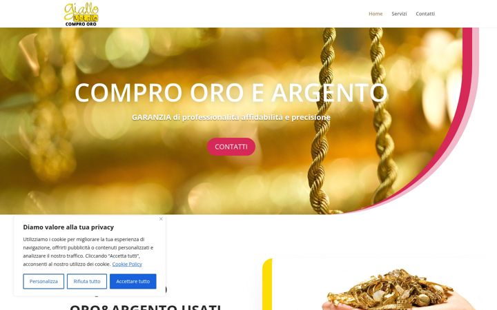 Screenshot of comproorogiallometallo.it