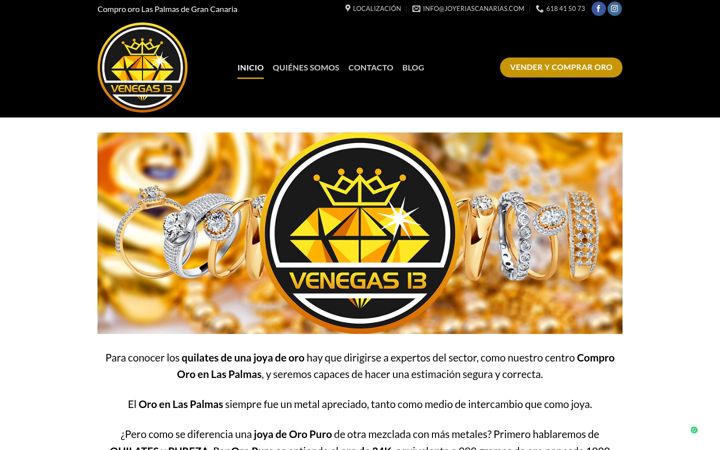 Screenshot of comproorolaspalmasvenegas.com