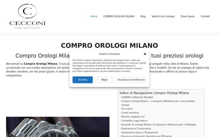 Screenshot of comproorologi.milano.it