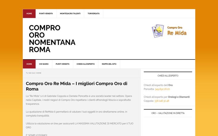 Screenshot of comprooronomentana.it