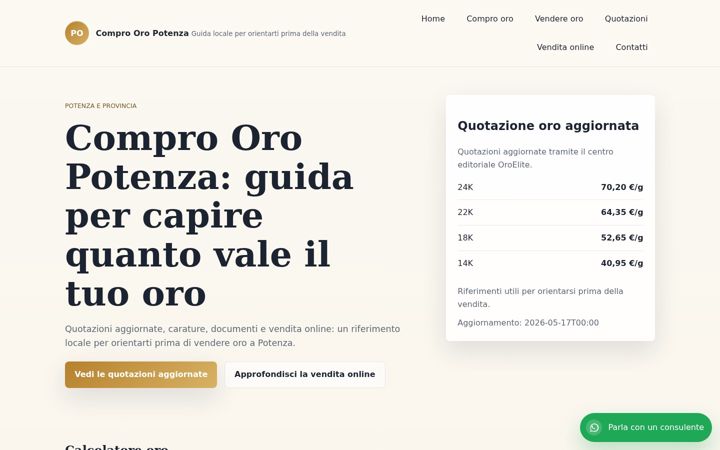 Screenshot of comprooropotenza.net