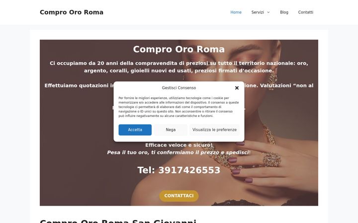 Skärmbild av comproorosangiovanni.it