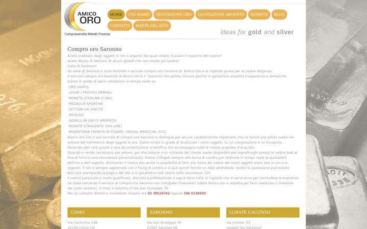 Screenshot of comproorosaronno.net