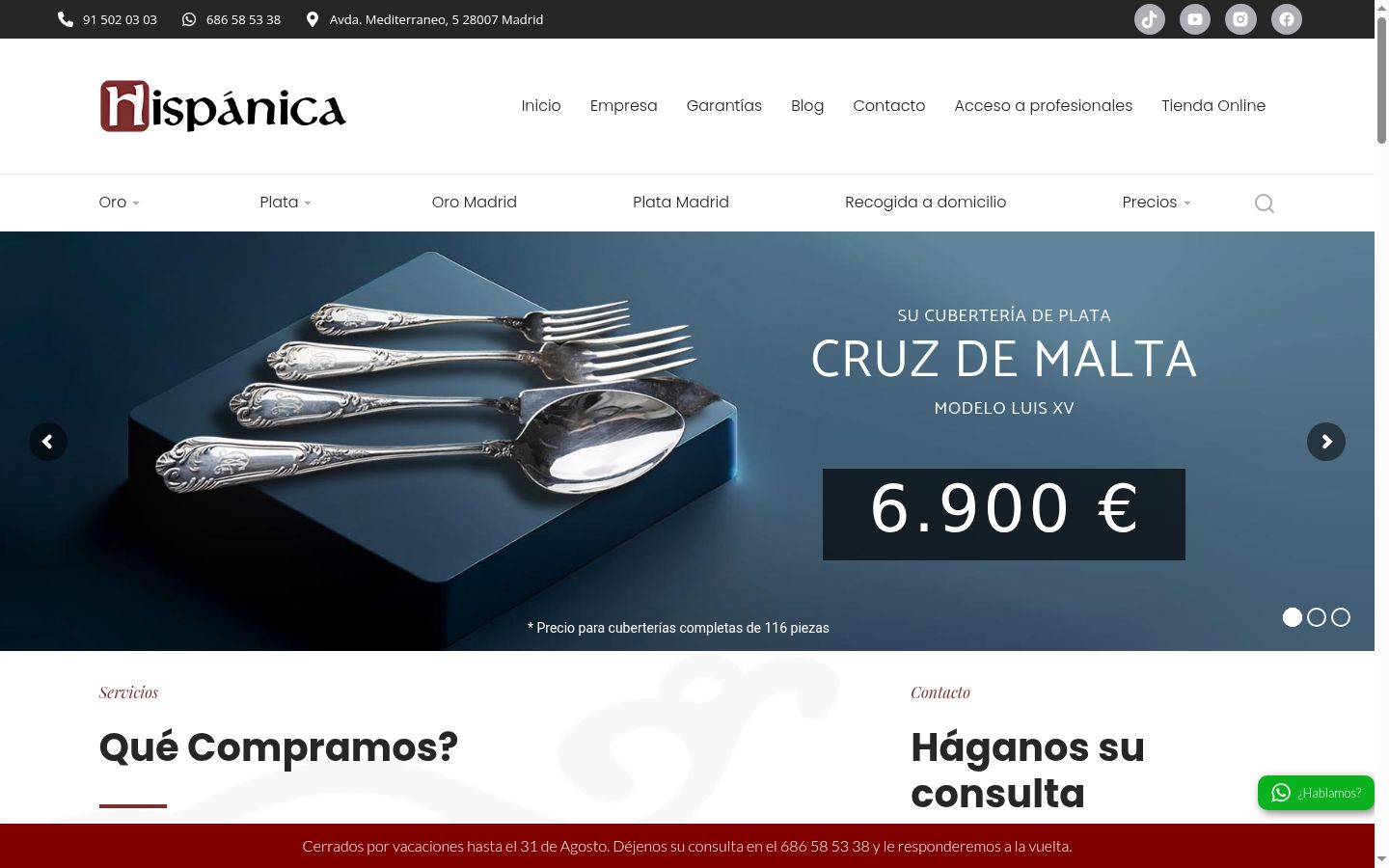 Captura de pantalla del banner de consentimiento mostrado antes de cualquier interacción