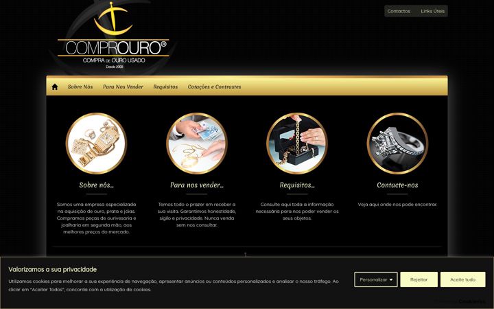 Screenshot of comprouro.com
