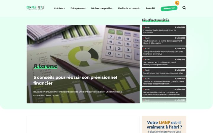 Screenshot of compta-facile.com