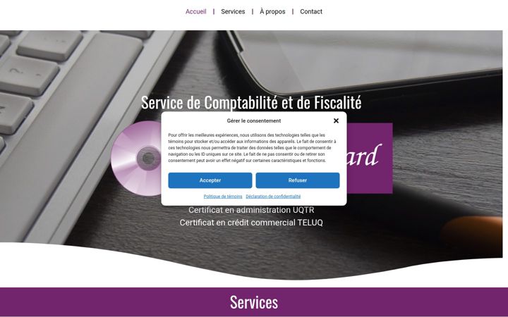 Screenshot of comptabilitegiselesimard.com