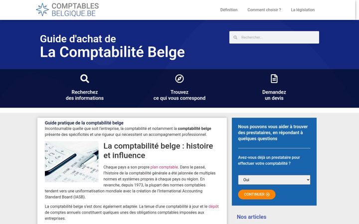 Screenshot of comptables-belgique.be
