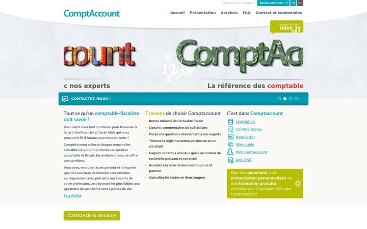 Screenshot of comptaccount.be