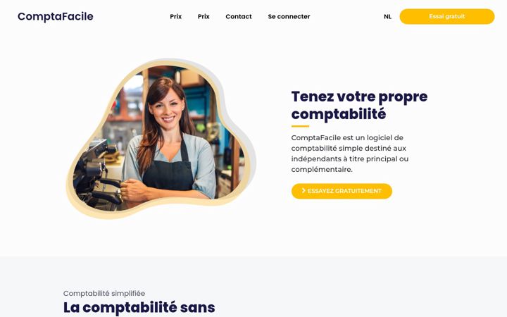 Screenshot of comptafacile.be