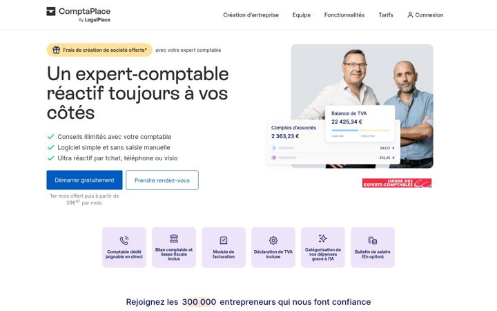 Ekrano kopija comptaplace.fr