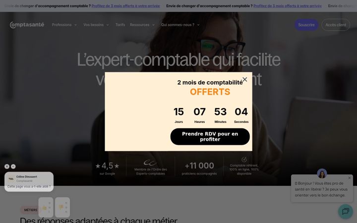 Captura de pantalla de comptasante.fr