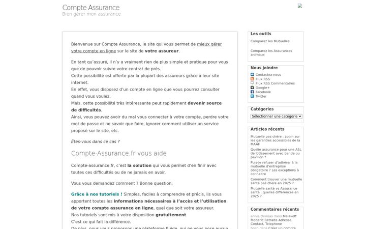 Ekrano kopija compte-assurance.fr
