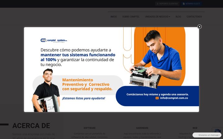Screenshot of comptel.com.co