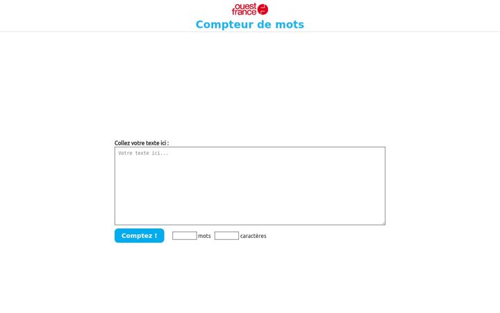 Snímek obrazovky compteur-de-mots.ouest-france.fr