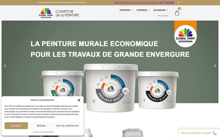 Snímek obrazovky comptoir-de-la-peinture.fr