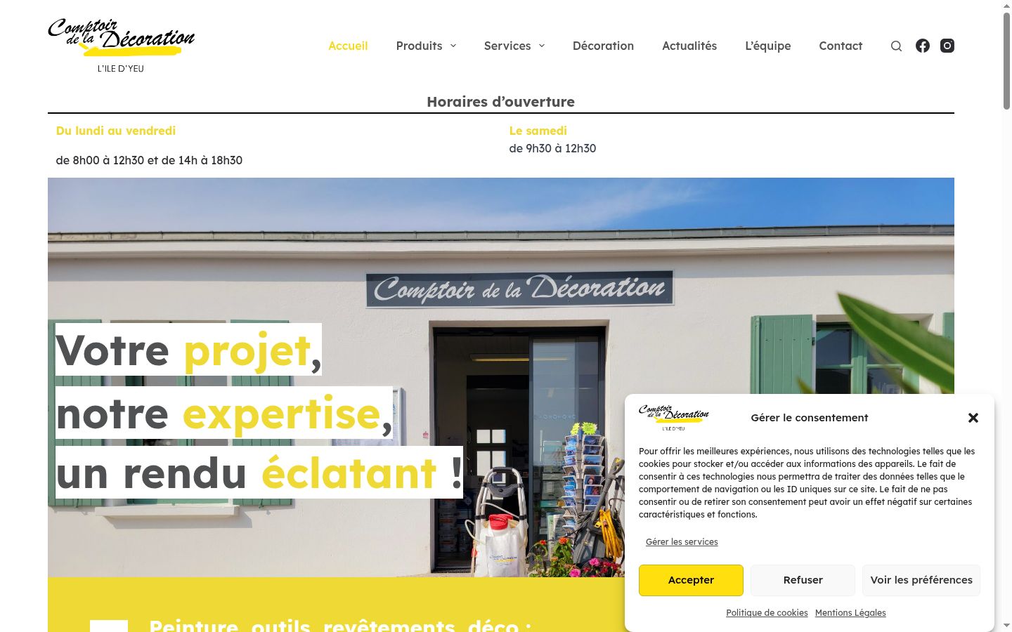 Screenshot del banner di consenso mostrato prima di qualsiasi interazione