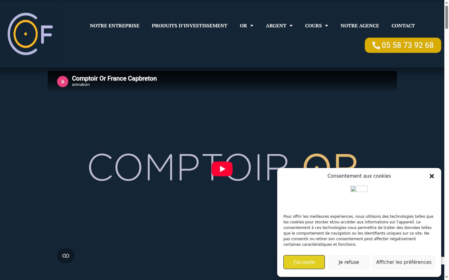 Screenshot tal-banner tal-kunsens muri qabel kwalunkwe interazzjoni