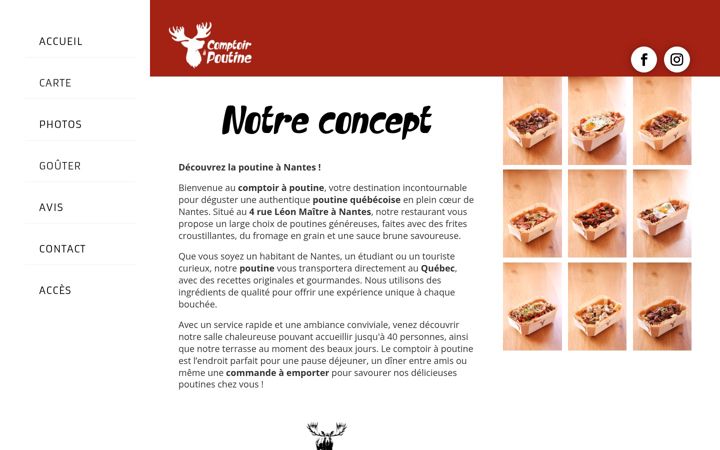 Ekrānuzņēmums no comptoirapoutine.fr