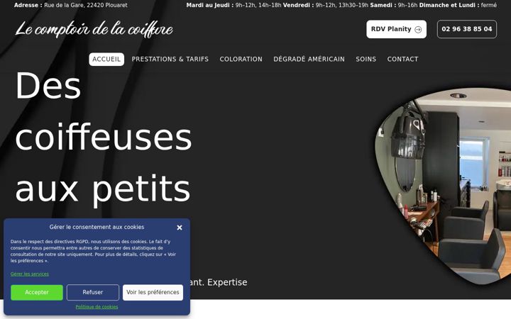 Ekrānuzņēmums no comptoirdelacoiffure.fr
