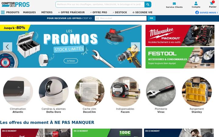 Screenshot of comptoirdespros.com