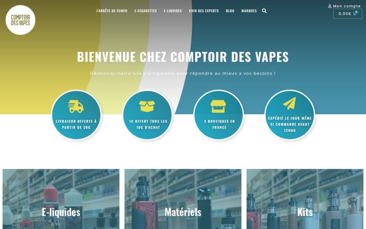 Screenshot of comptoirdesvapes.fr