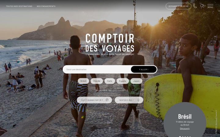 Captura de ecrã de comptoirdesvoyages.fr