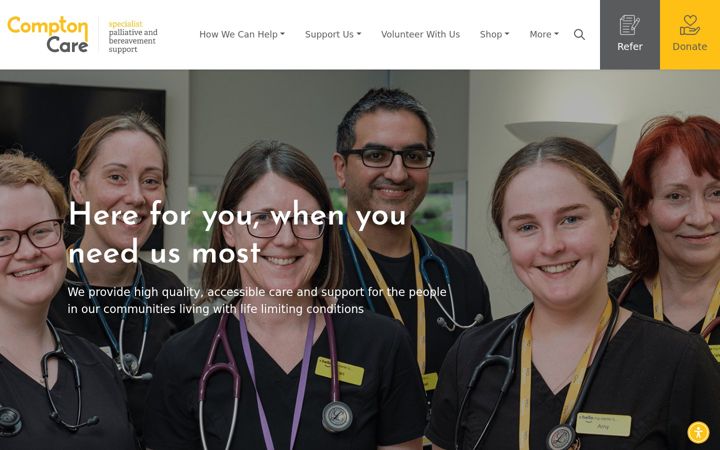 Screenshot of comptoncare.org.uk