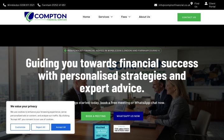 Ekrānuzņēmums no comptonfinancial-ifa.co.uk